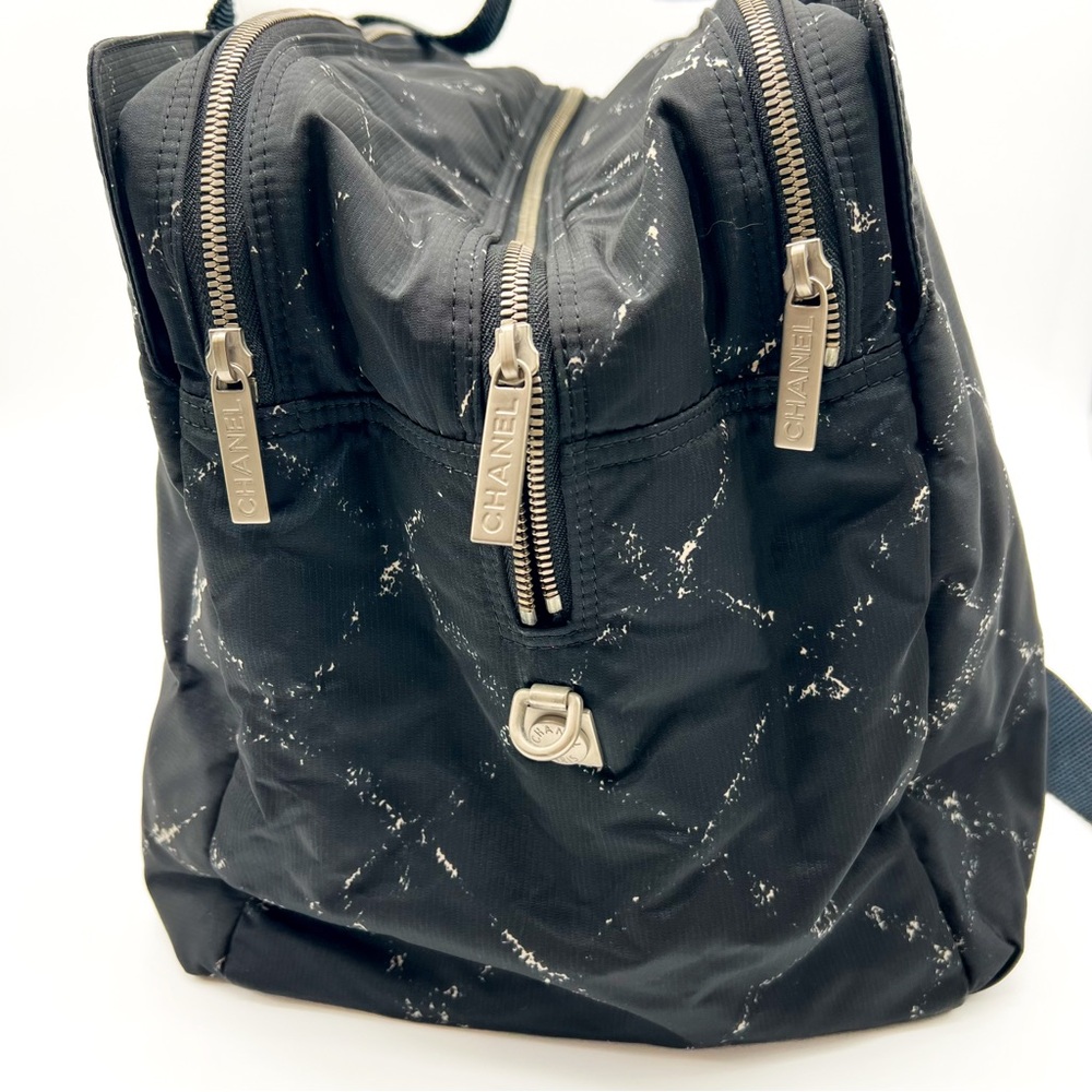 CHANEL Travel Line  Nylon Weekender Travel Bag Black - Picture 4 of 16